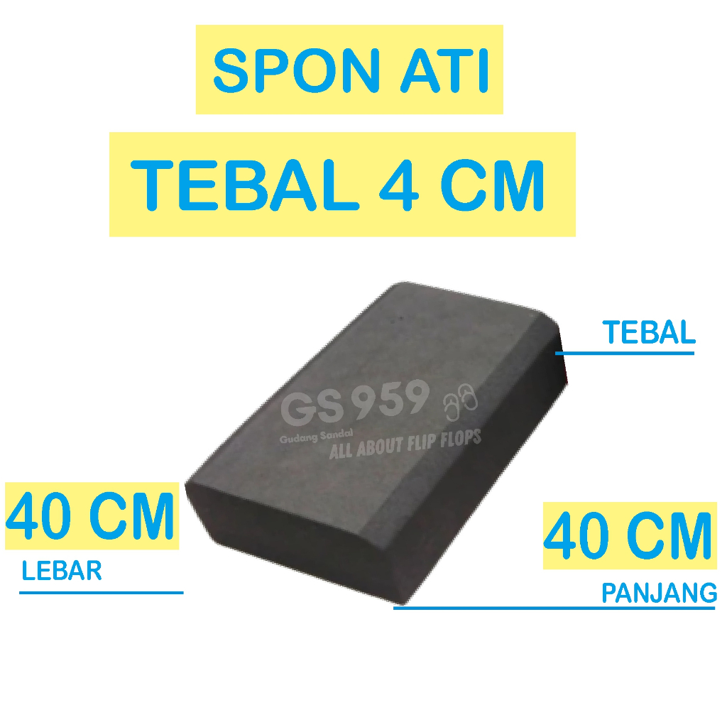 SPON ATI / BUSA ATI / SPON EVA TEBAL 4 CM WARNA HITAM UKURAN 40 CM X 40 CM