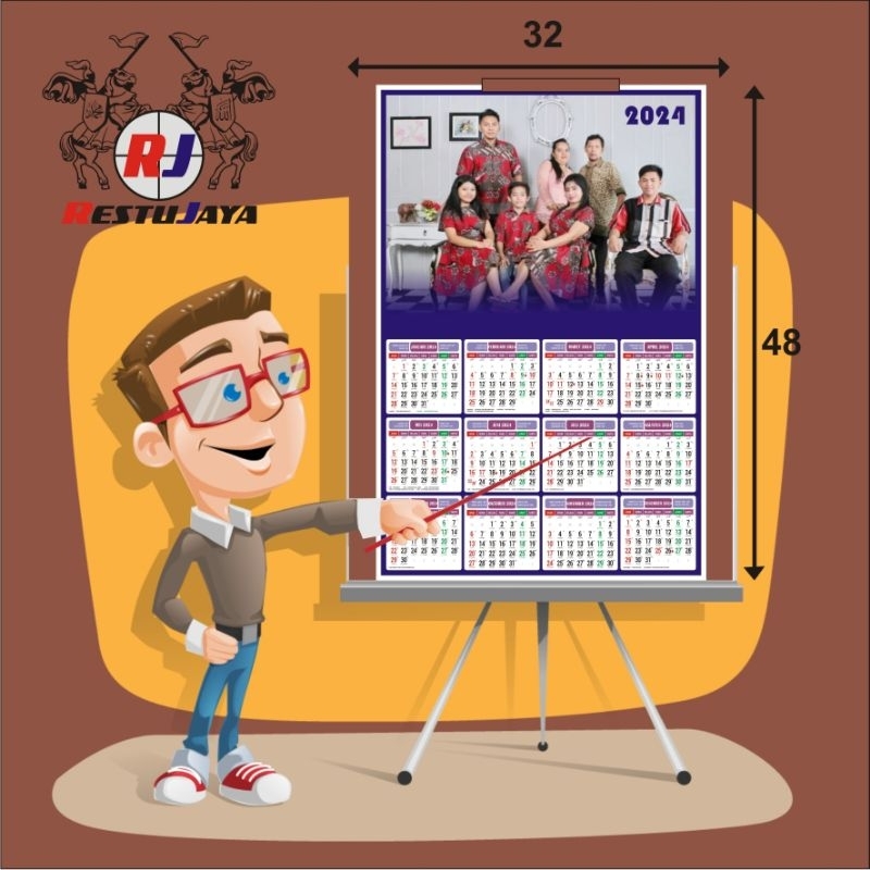 

kalender custom 1 lembar pertahun selalu produksi
