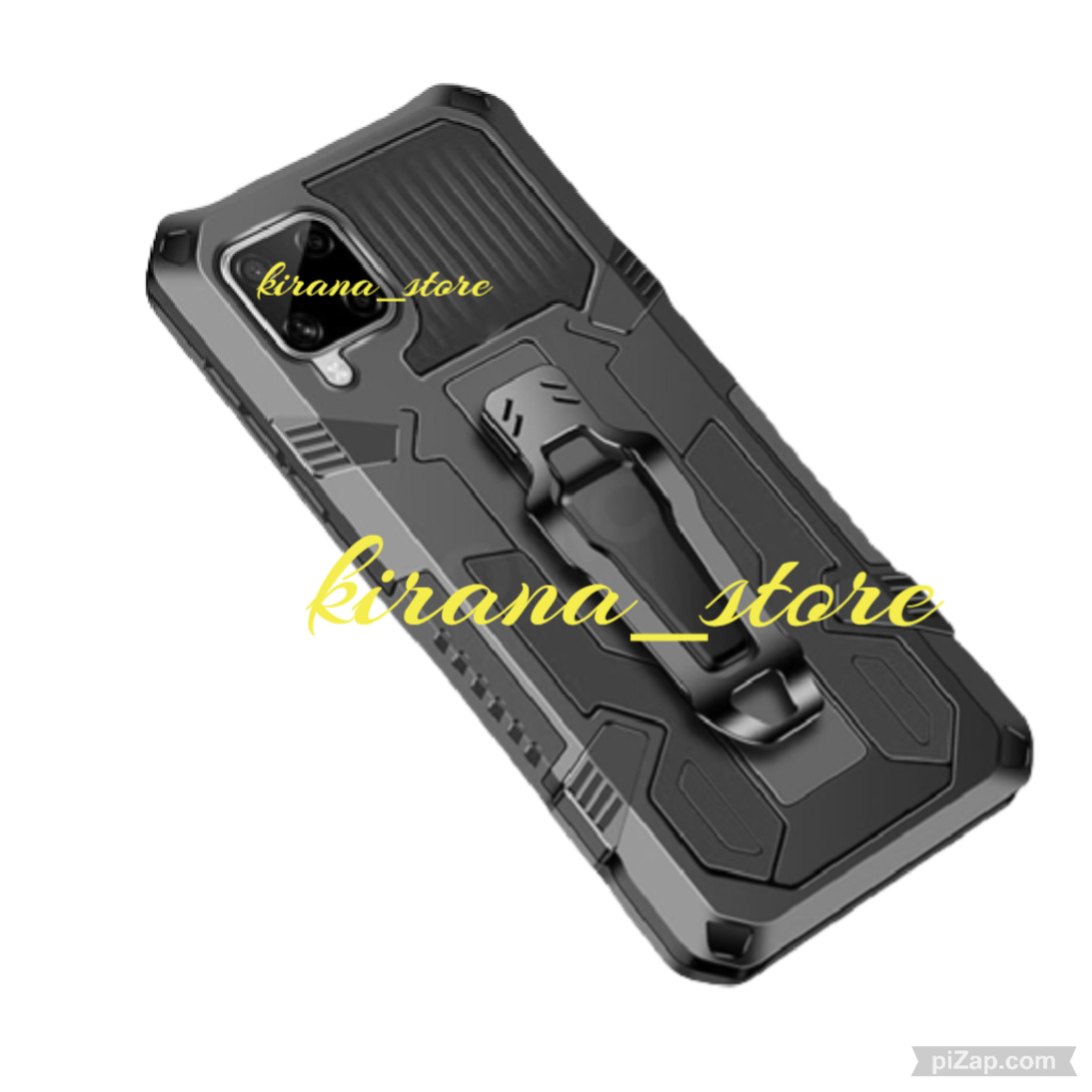 Soft Case SAMSUNG A12 SAMSUNG M12 Case Robot Belt Clip Standing Cover Armor Case Hp Icristal