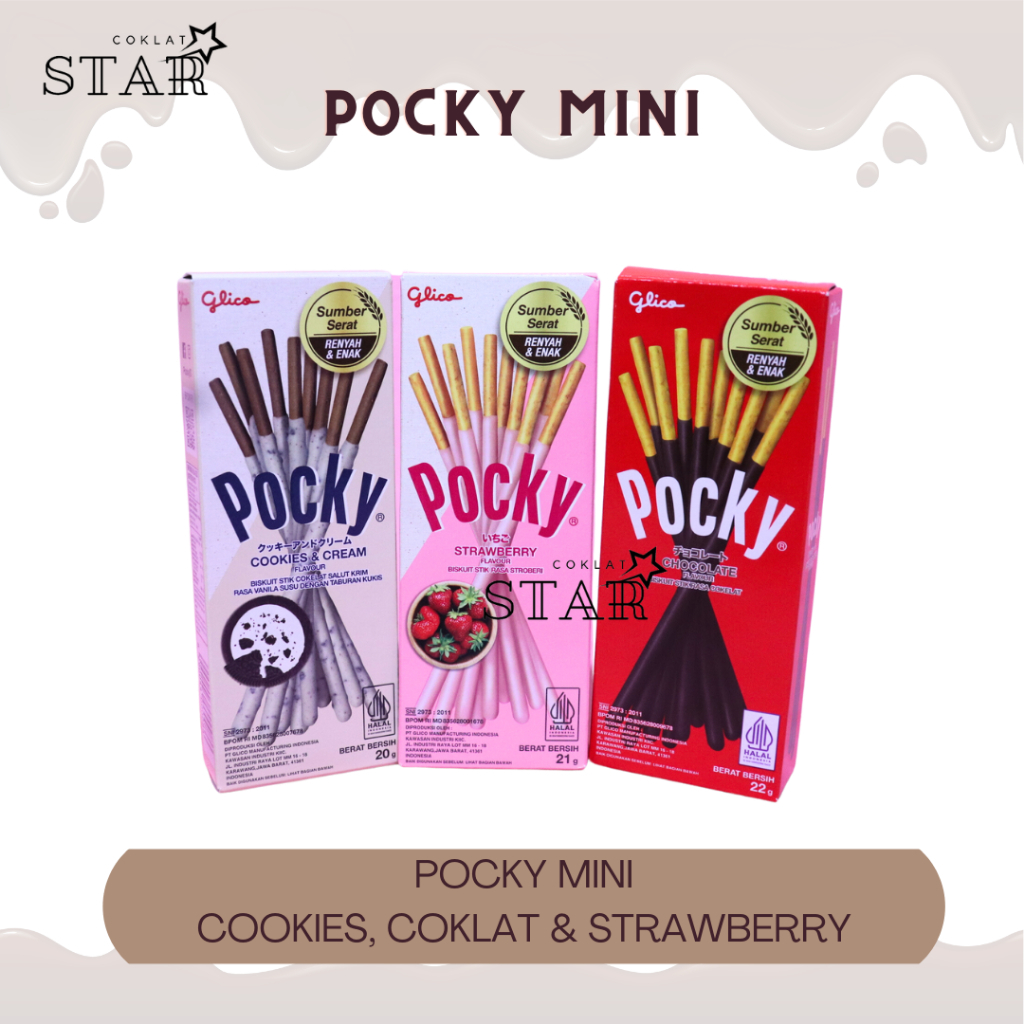 

(SALE) POCKY GLICO MINI 1PAK 10x21gr/ strawberry, coklat, cookies cream