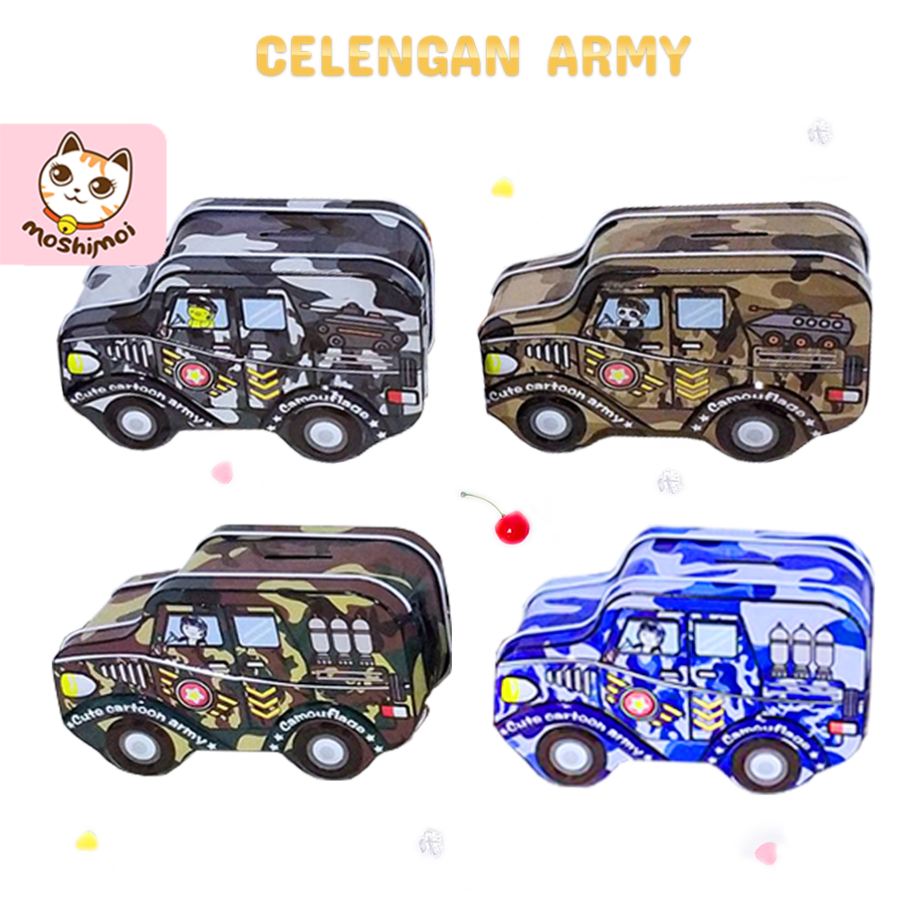 Celengan Kaleng/Edukasi Celengan/Tabungan Uang/Saving Box Education Motif Mobil+Kunci Lucu