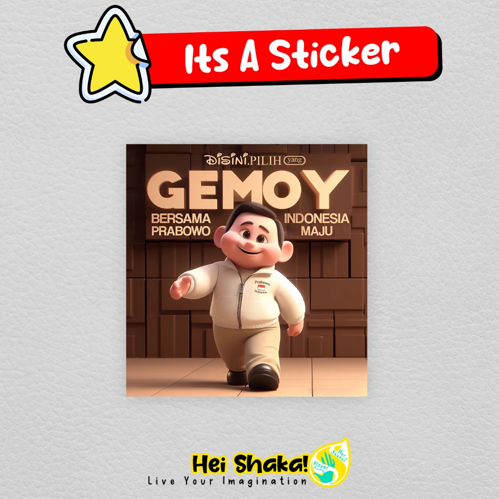

Stiker Disini Pilih Gemoy Bersama Prabowo Indonesia Maju Sticker Prabowo Subianto Gibran Bahan Vinyl Anti Air
