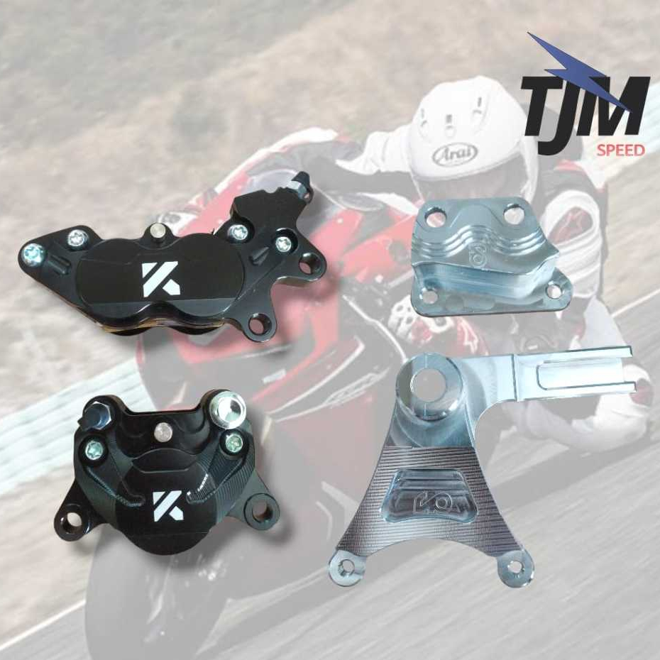 Kaliper KTC Kytaco 4P CRM 2P KN-V2 Black+Breket Kaliper Depan Belakang R15 V3 XSR155