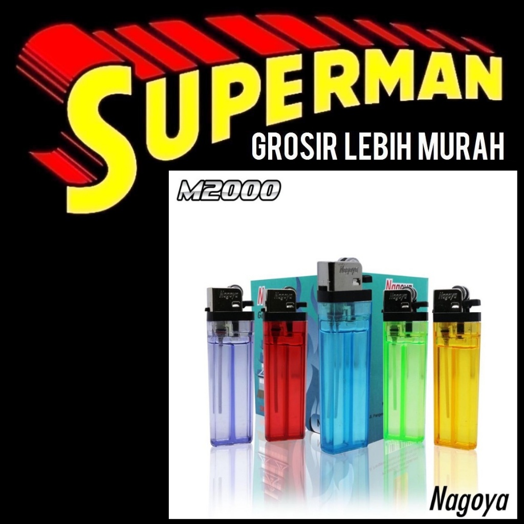 (1F) KOREK API BESAR m2000 merk random korek api model tokai korek api gas superman jogja supermanjo