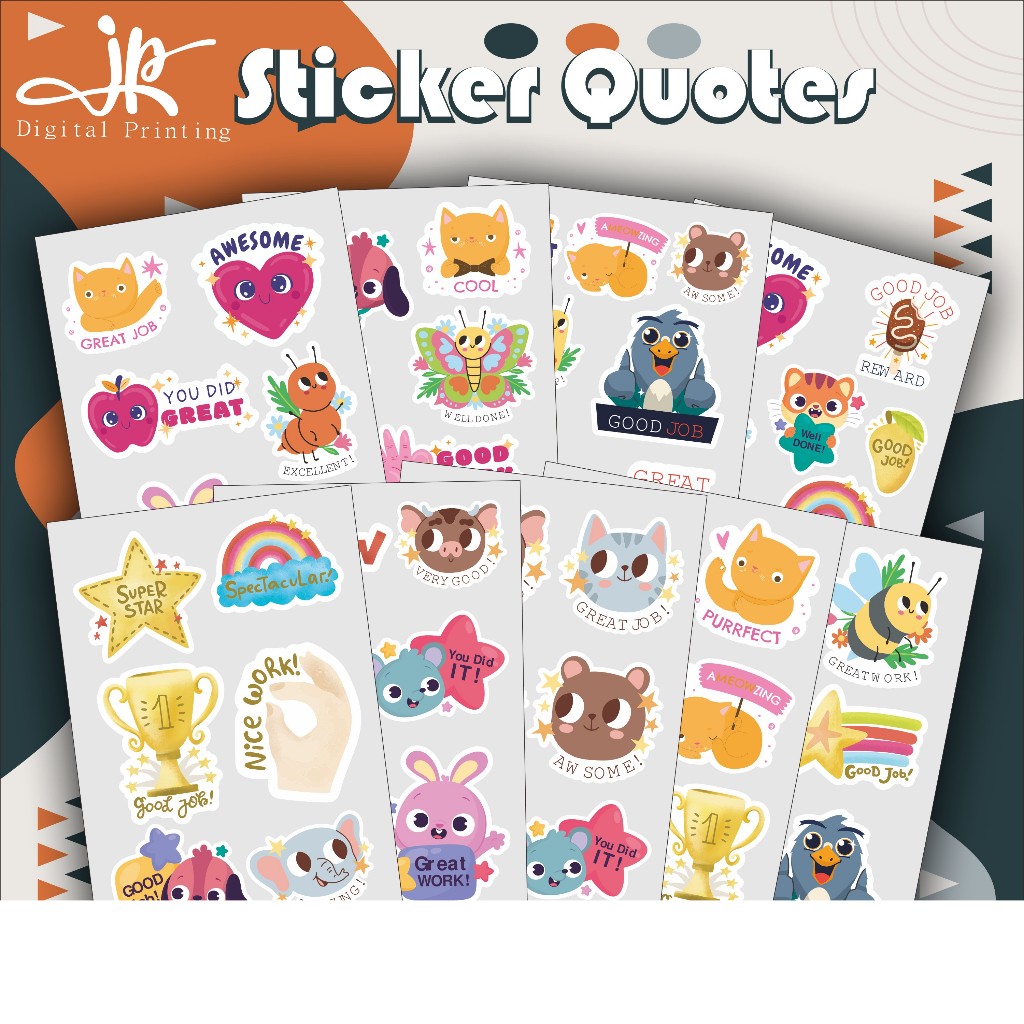 Stiker QUOTES Aesthetic Untuk Jurnal Case Hp Tumbler Laptop Stiker Binder Cute Murah JP Store