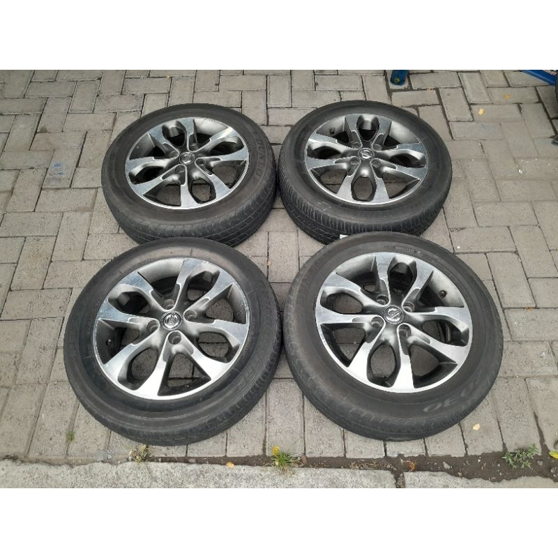 Velg copotan Nissan March ring 15 lebar 5,5 pcd 4x100 et50 + Ban Bonus cocok untuk Yaris Jazz Vios B