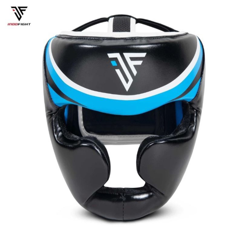 INDOFIGHT BLACK BLUE HEAD GUARD || PELINDUNG KEPALA BOXING