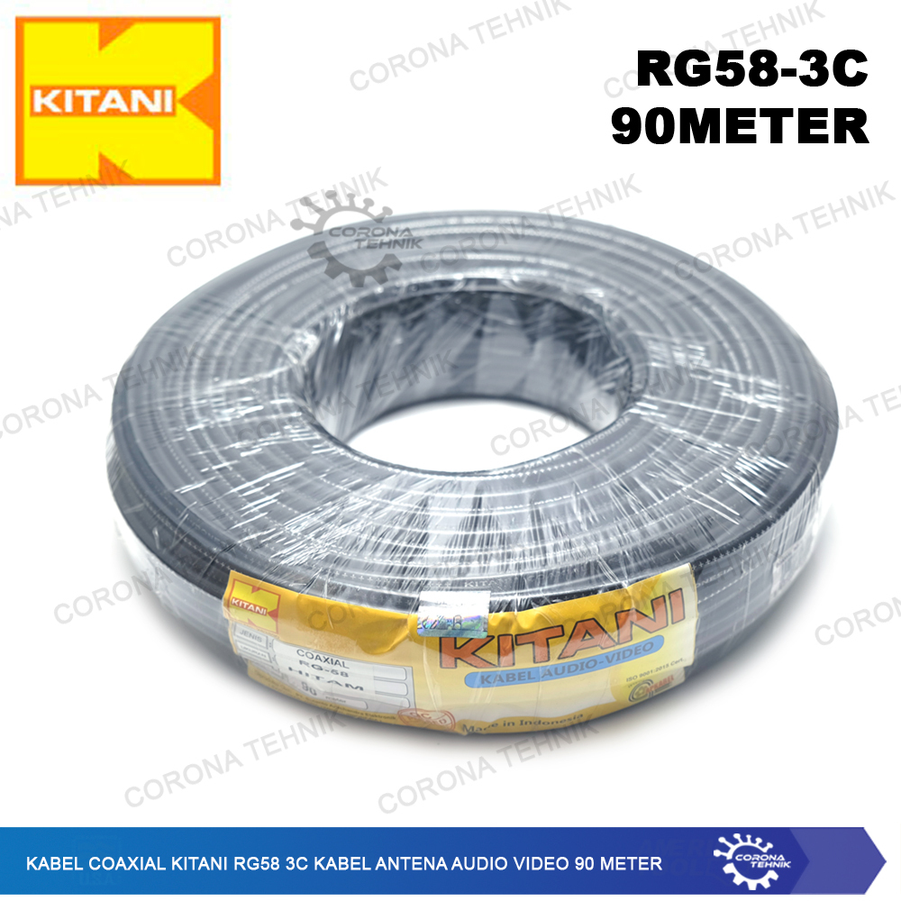 Kabel Antena Audio Video 90 Meter Kabel Coaxial Kitani RG58 3C