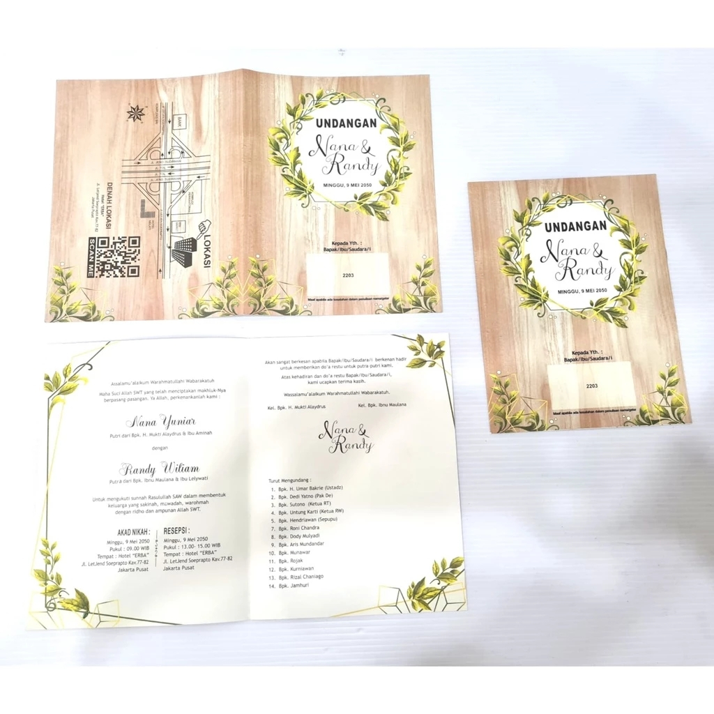 Undangan Pernikahan/Perkawinan Erba 2203