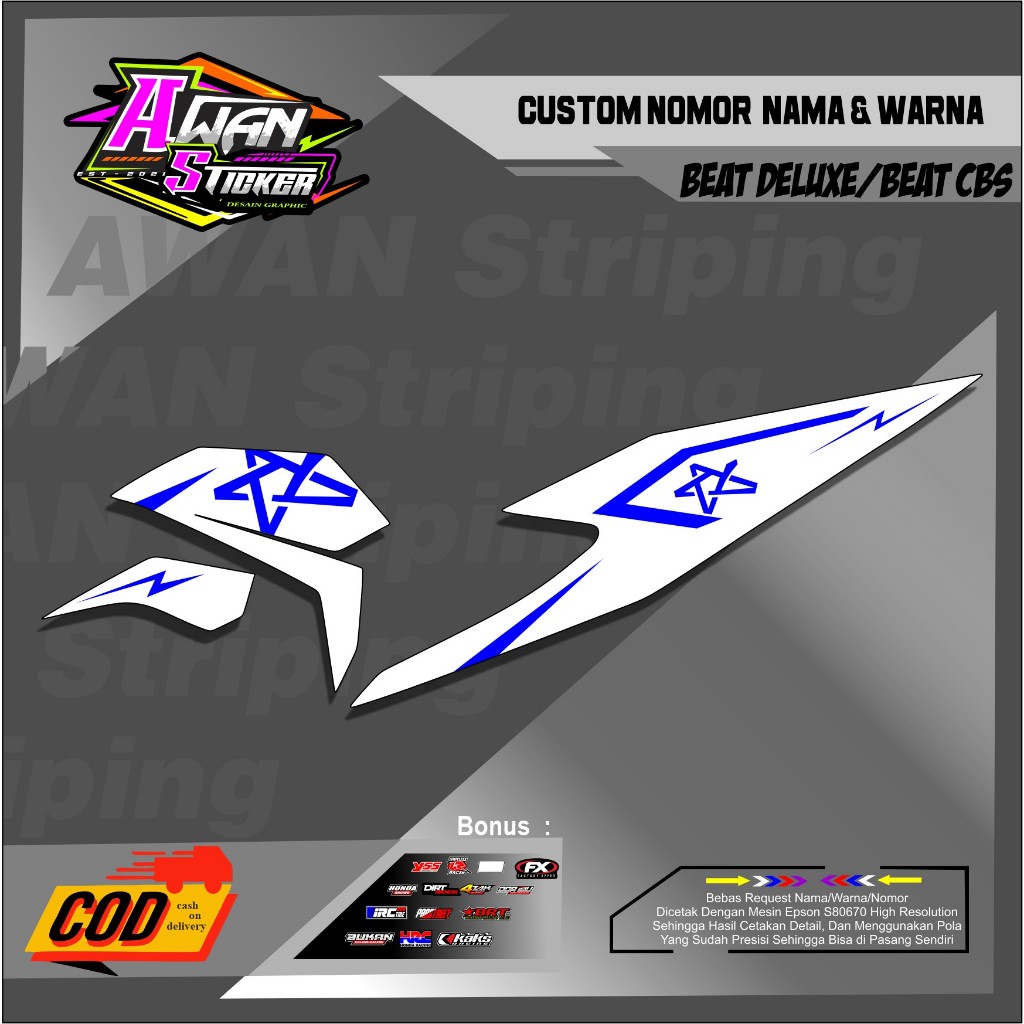 

Cutting Stiker Beat 2020-2021-2023 MOTIF BINTANG