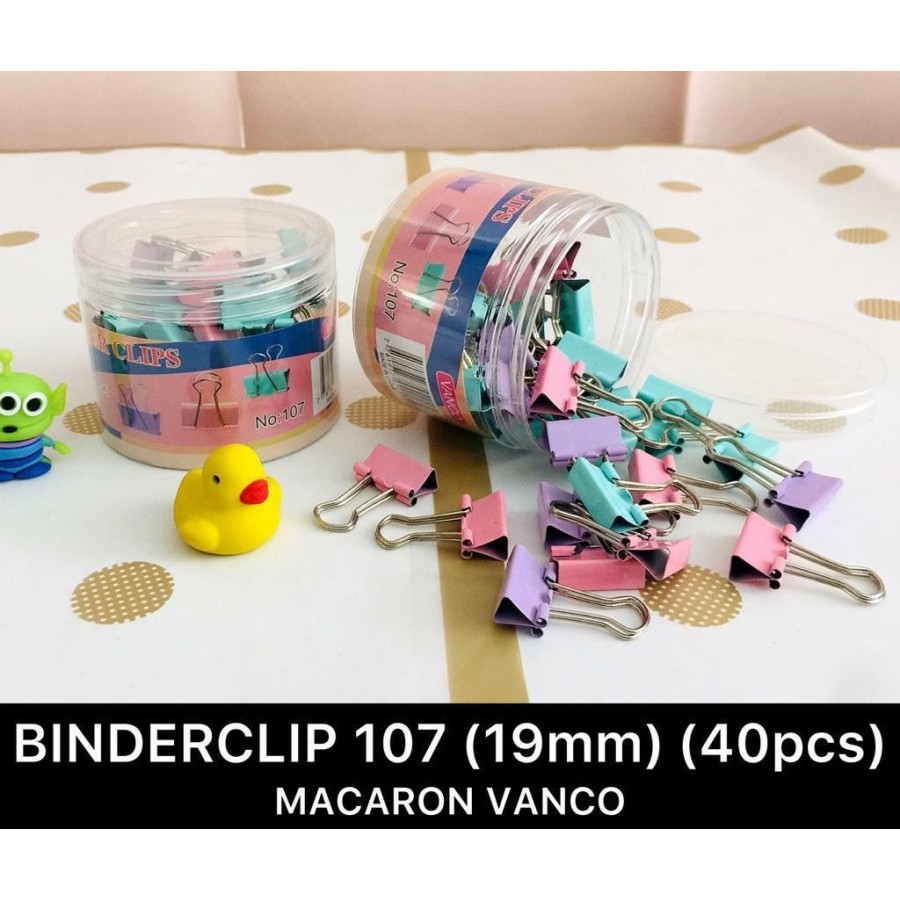 

VANCO COLORFUL BINDER CLIP NO.107 / KLIP KERTAS WARNA ISI 40/TABUNG