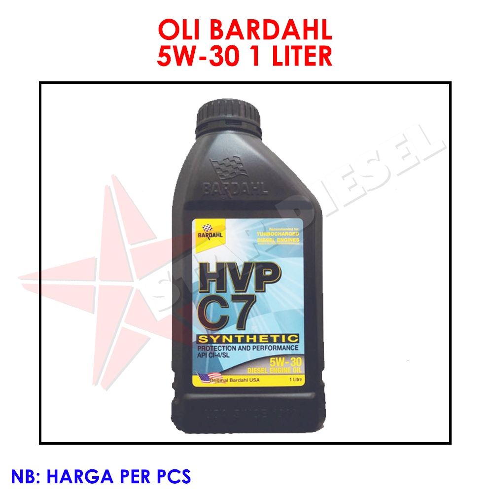 OLI MESIN DIESEL OLI BARDAHL 5W-30 1 LITER SYNTETIC 5W-30 1L