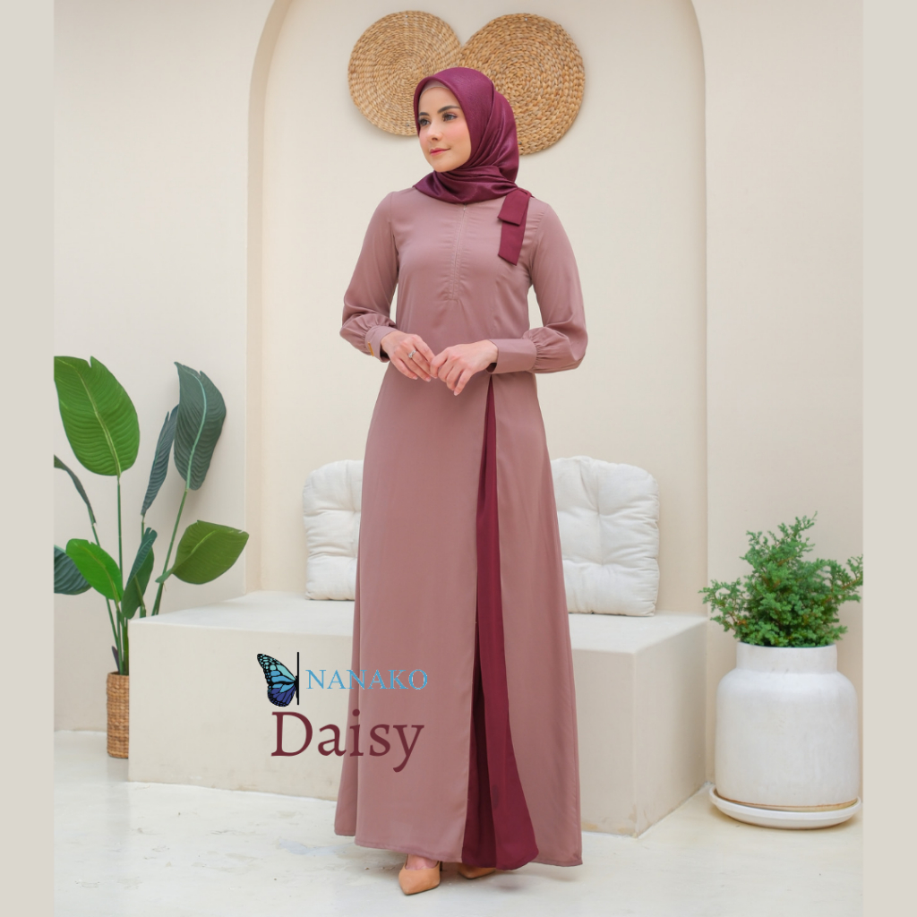 Gamis Daisy Size  Premium Dress muslim Fashion muslim Dress pesta dan kondangan  kain Montana HQ by 