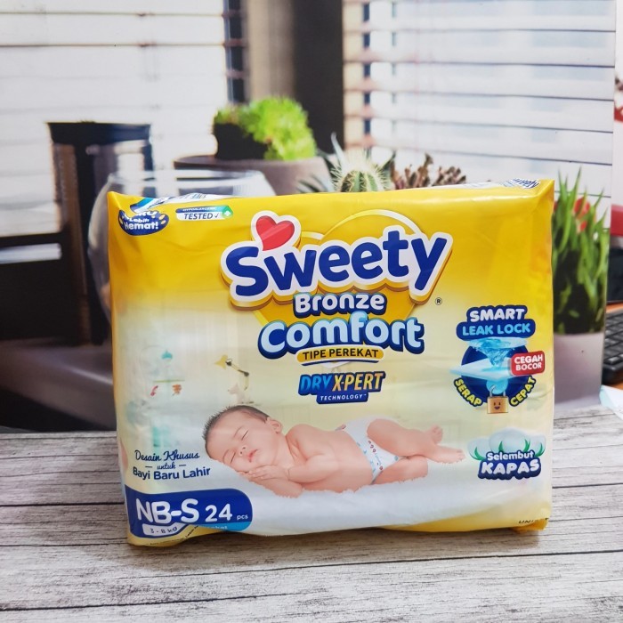 Sweety Popok Perekat Bronze Comfort NB-S 24 s / SWEETY New Born Popok Bayi Baru Lahir / Pampers Bayi