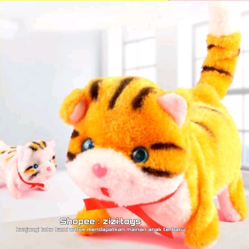 Mainan Boneka Robot Kucing Berjalan Dan Bersuara Meong