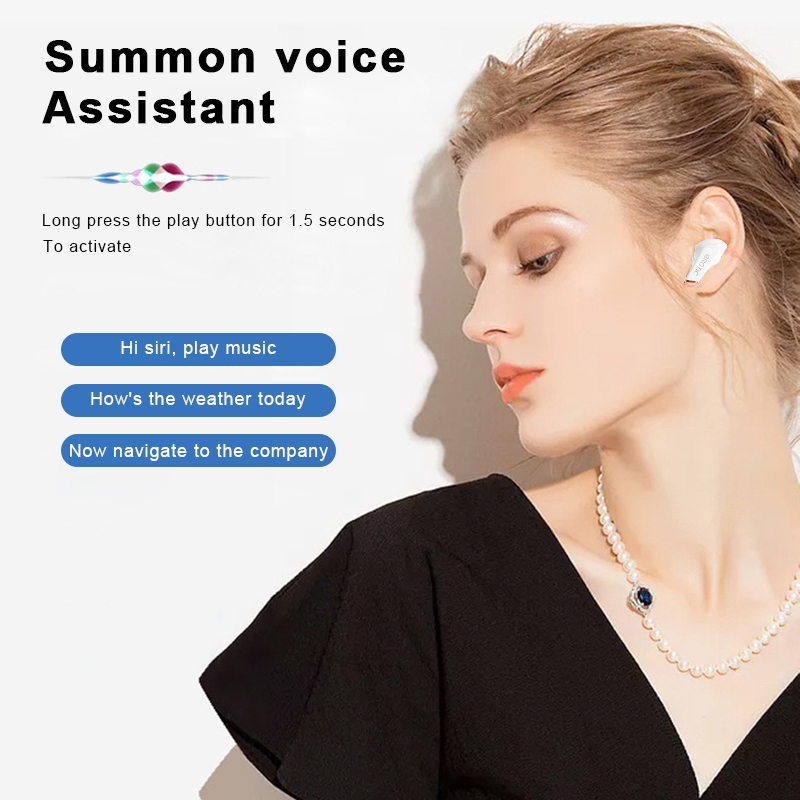 GROTIC Headset Bluetooth With LED Display And Touch Sensor Earphone Wireless J70 - Putih