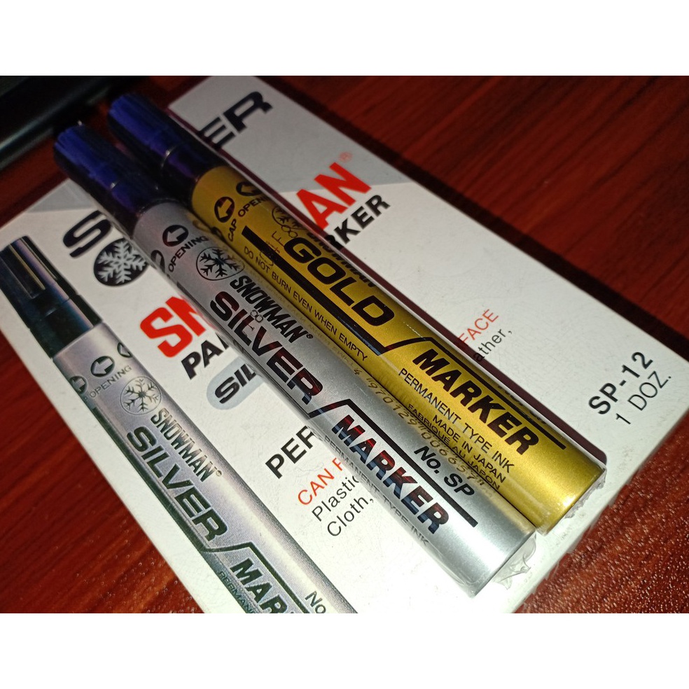 

SPIDOL SNOWMAN MARKER SILVER / GOLD (EMAS) BESAR / PAINT MARKER Ready )V ♪