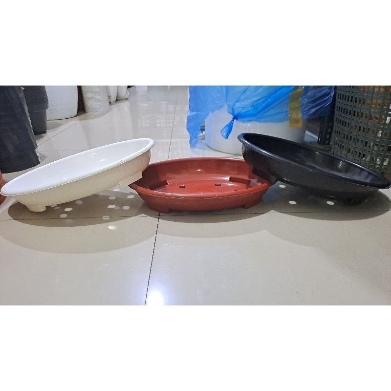 POT bonsai Oval OV 08/ Pot Bonsai Ceper/ Pot Bonsai Oval BJP Budi Jaya Plastik Motif Batu Alam Ceper