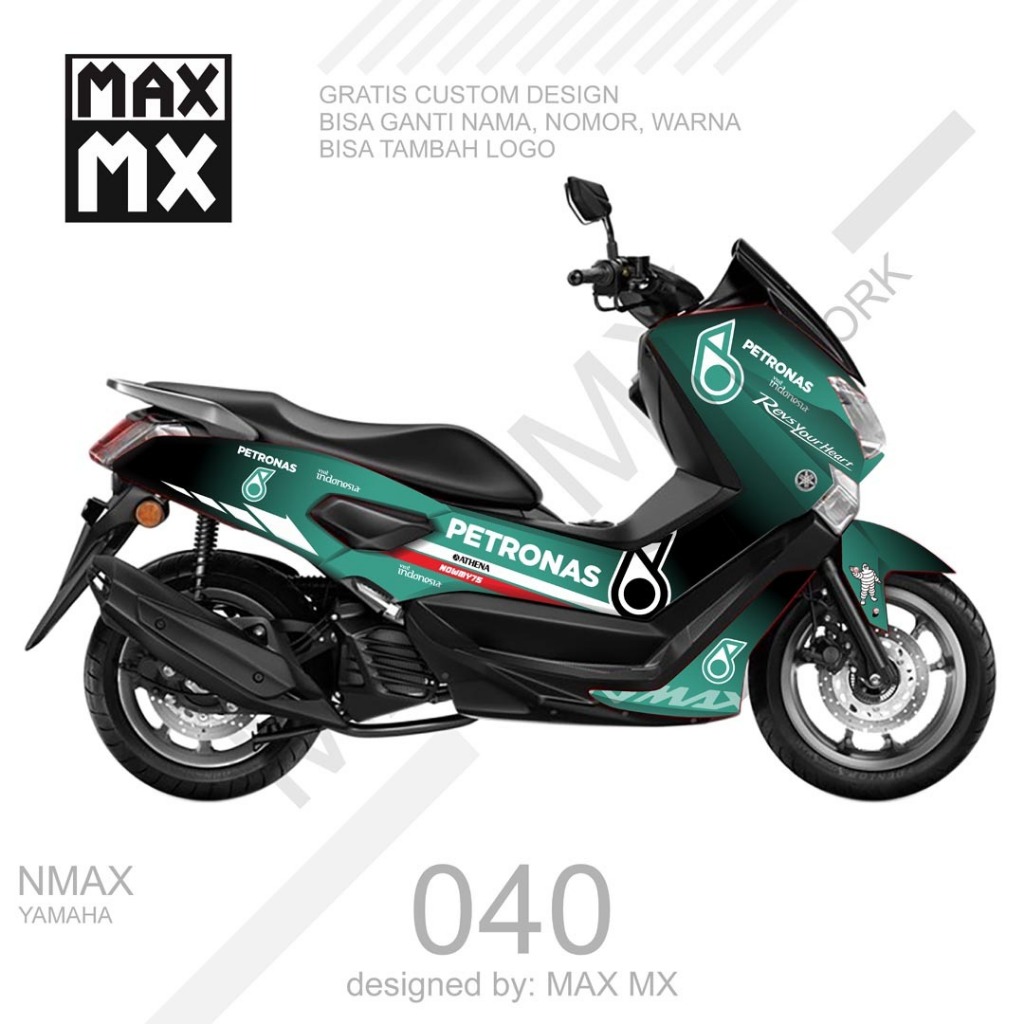 decal stiker full body nmax old variasi striping fullbody sticker  keren warna petronas hijau tosca 
