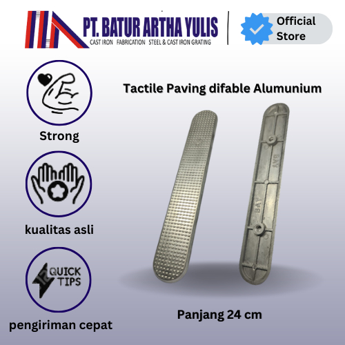 Tactile Paving Block Blind road Alumunium ( Penunjuk Jalan Tunanetra )