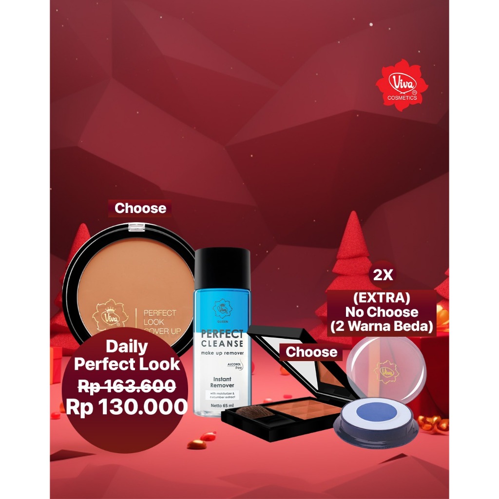 Paket 1 Viva Queen Perfect Look Cover Up, 1 Viva Queen Perfection Blush, 1 Viva Queen Perfect Cleans
