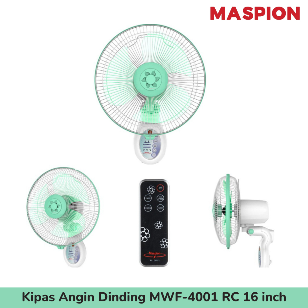 Kipas Angin MASPION MWF - 4001RC Wall Fan / Kipas Angin Dinding Remote