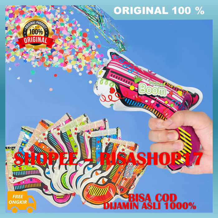 Fireworks Pistol Kembang Api Mainan Tiup Confetti Ulang Tahun Isi 10 pcs 100% ASLI