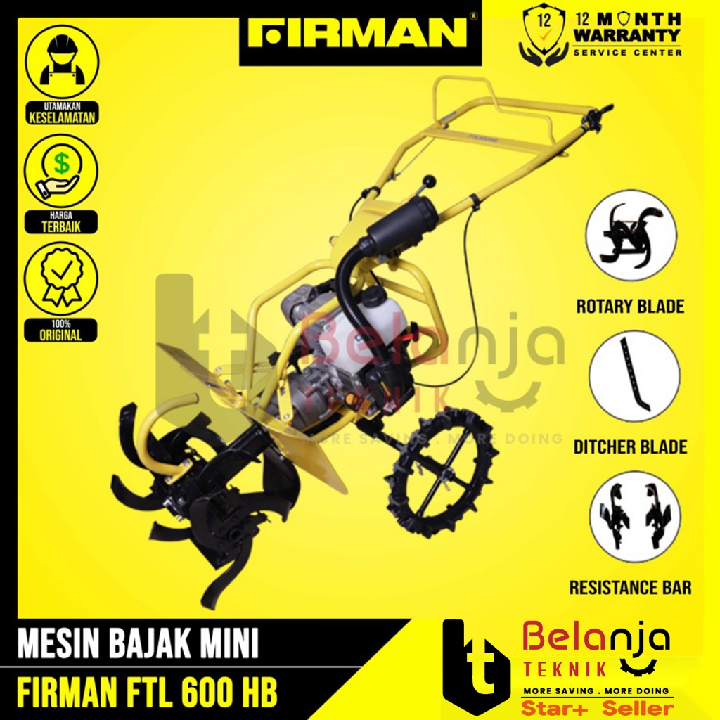 FIRMAN Mesin bajak mini FTL 600HB Cultivator FTL 600 HB PARIT FTL600HB