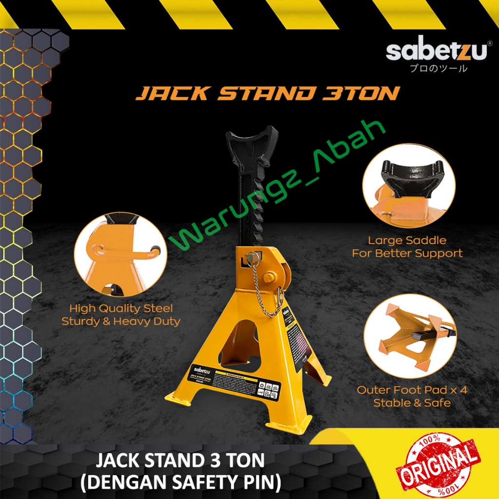 ALAT BESI CAR JACK STAND JACKSTAND TAHANAN PENAHAN PENYANGGA GANJALAN DONGKRAK PENGANGKAT ANGKAT PEN