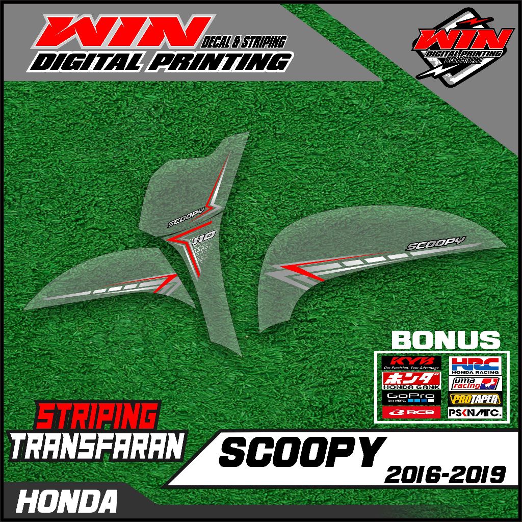 Sticker Transparan Scoopy 2016,2017,2018,2019 Tinggal Tempel // Striping UV Scoopy Simple Design Sud