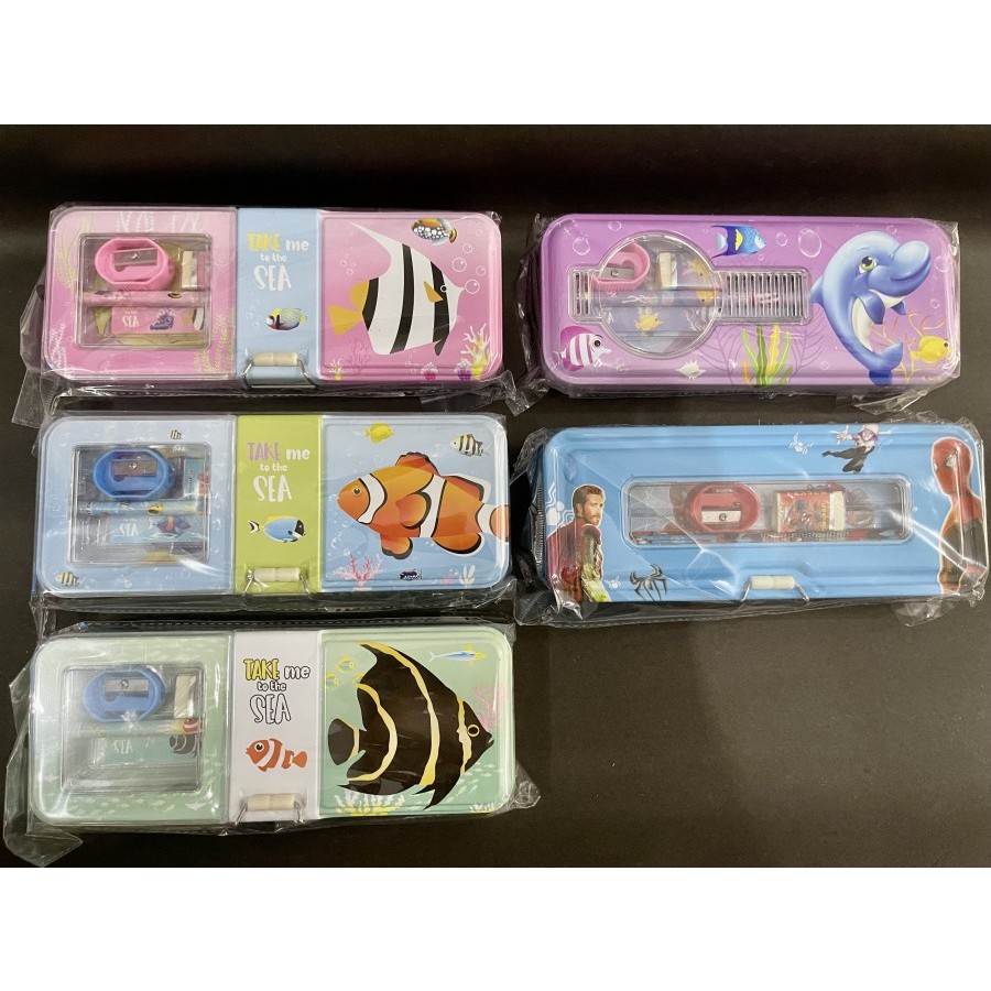 

1 SET TEMPAT PENSIL IKAN PENSIL CASE KALENG