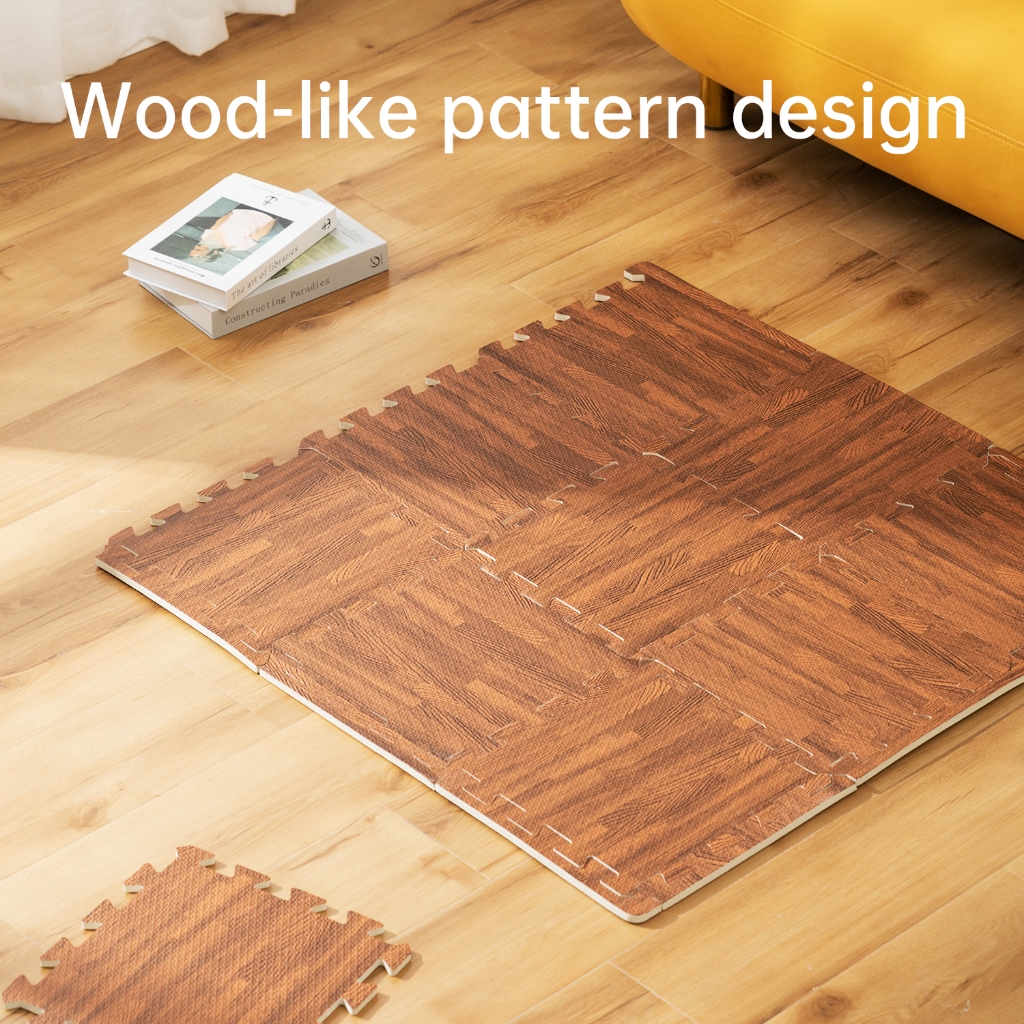 Vusign Matras Puzzle Motif Kayu / Evamat / Karpet Puzzle 30 cm Isi 9 Tebal 1 cm VS998