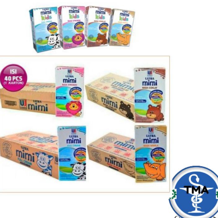 

TIPE ICR033 Susu Ultra Mimi Vanila Coklat Full Cream Strawberry per 1 Karton isi 40pcs