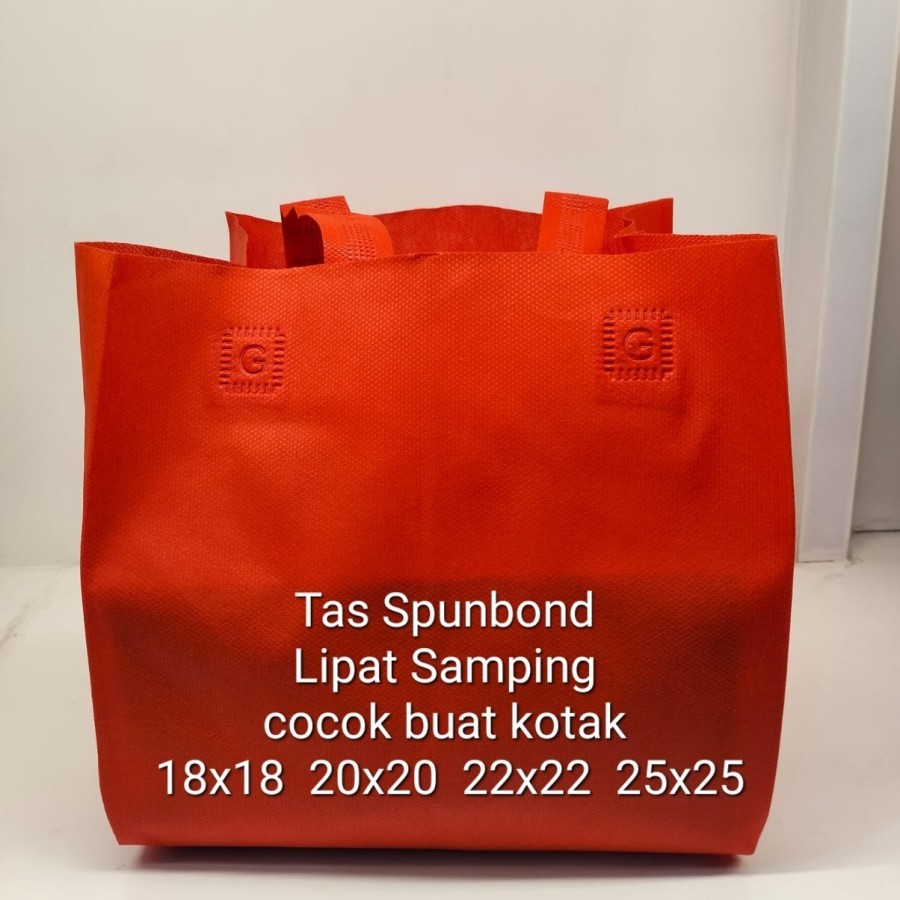 

6pcs Tas Spunbond Polos Lipat Samping tas hajatan tas besek