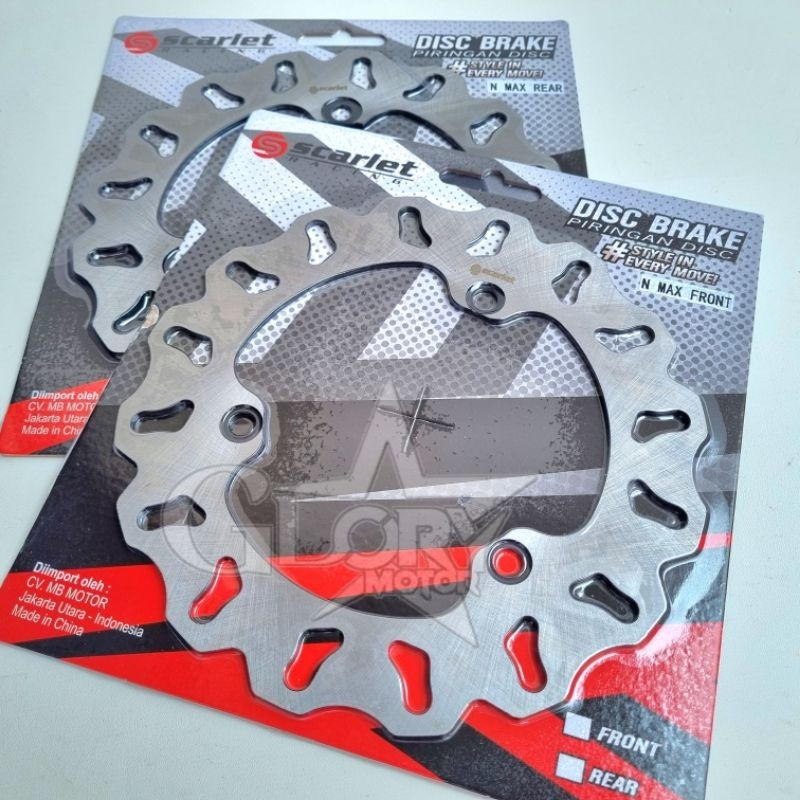 Piringan cakram variasi motor n max depan belakang scarlet racing / disk nmax / cakram nmax