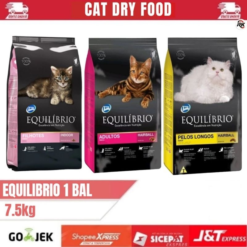 EQUILIBRIO 7.5KG 1 Bal  Adul&Kiten Makanan Kucing Cat Dry Food Equilibrio Prespack