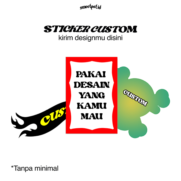 

(BISA COD) PAKAI DESIGNMU SENDIRI / STICKER CUSTOM / STICKER AESTHETIC / STICKER RANDOM ISI 5 /STICKER METAL / STICKER POP / STICKER INDIE / STICKER BAND