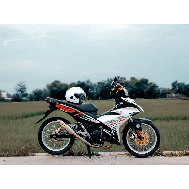 STRIPING STICKER LIS DECAL yamaha MX KING 2015 putih