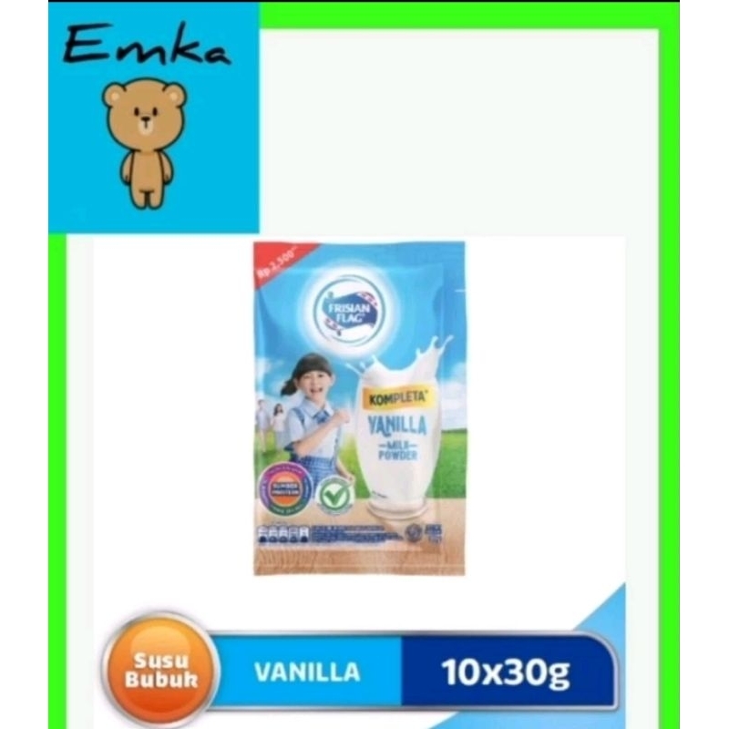 

Susu kompleta vanilla milk powder Frisian flag 30 gr isi 10 biji