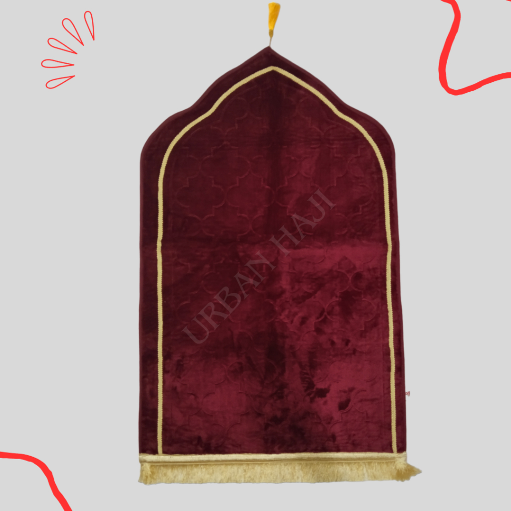 Sejadah kubah renda motif polos bahan tebal murah berkualitas
