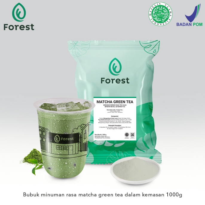 

T3rkini Bubuk Minuman MATCHA GREEN TEA Powder 1000g - FOREST Bubble Drink Promo Terupdate