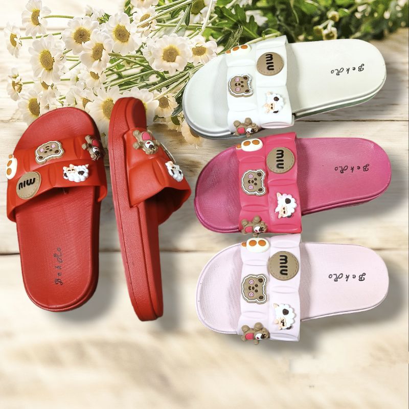 SANDAL ANAK PEREMPUAN/SANDAL ANAK JIBBTZ BEAR MIU JELLY BEKRO/SANDAL ANAK IMPORT/SANDAL ANAK PEREMPU