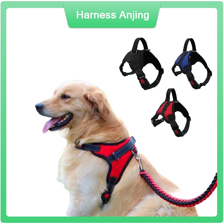 H4rga Murah Harness Anjing Tali Tuntun Rompi Anjing Breathable Harness Leash Anjing Besar Medium Pet