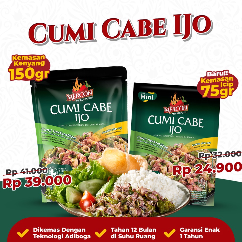 

[♔F20&] Mercon Merah Putih - Satuan || Cumi Cabe Ijo [194]