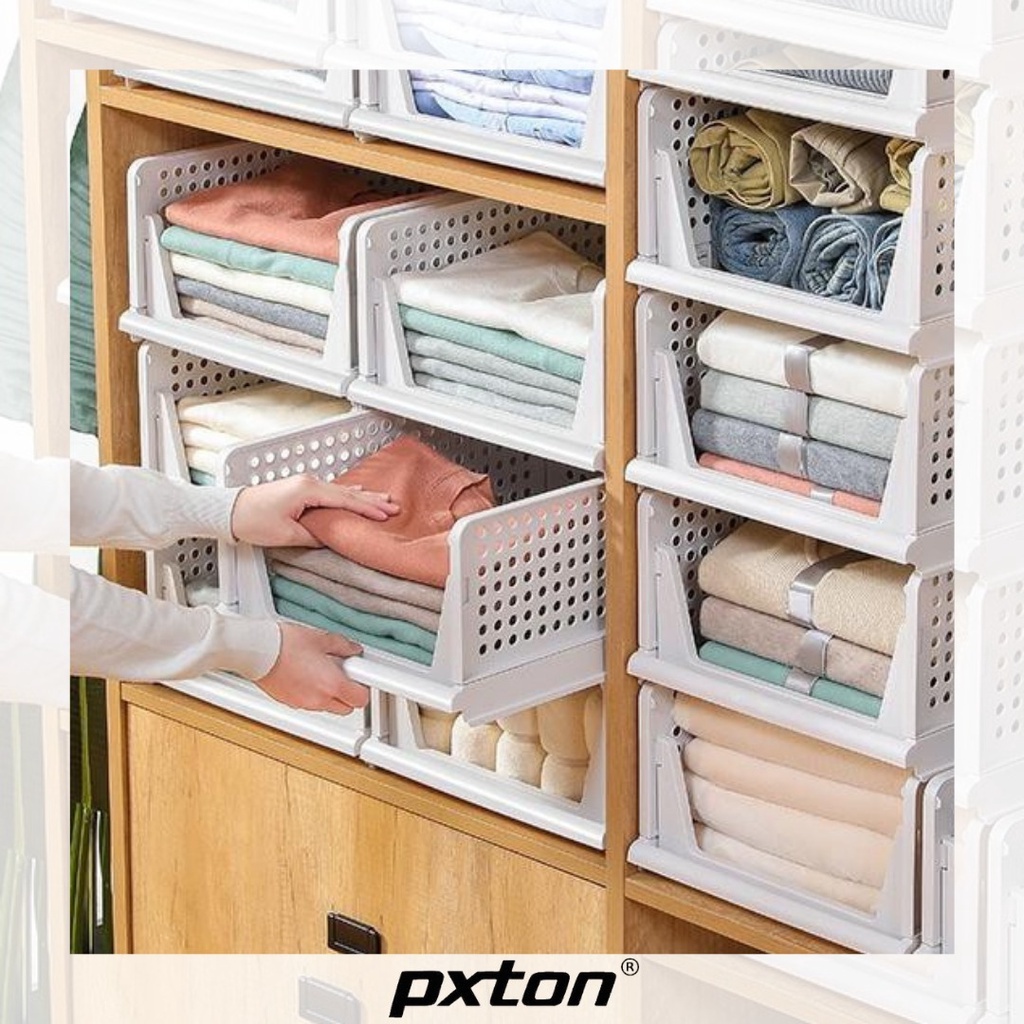 PXTON - Rak Laci Lipat / Storage Box / lemari pakaian / lemari plastik / rak baju / Keranjang baju k