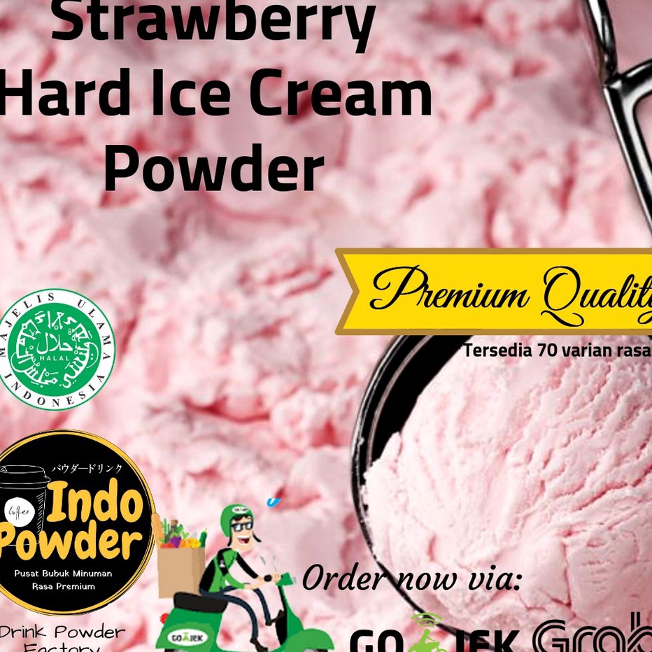 

MODEL HO672 Strawberry HARD ICE CREAM Powder 1Kg / Bubuk Ice Cream Strawberry 1Kg