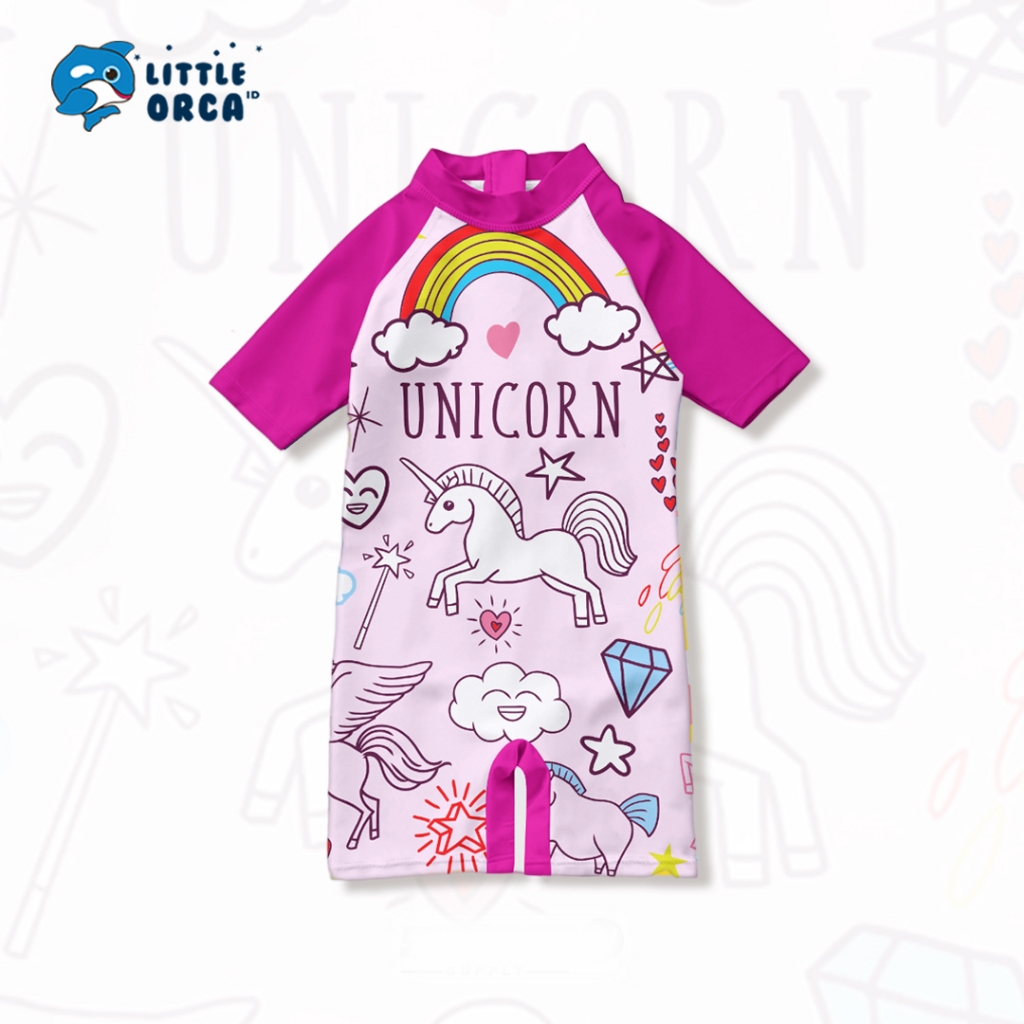 Setelan Kostum Baju Atasan Diving Pakaian Renang Motif Anak Anak Bayi Perempuan Laki Laki Cowok Cewe