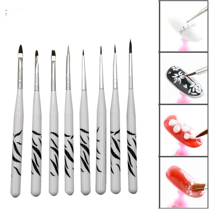 

Kuas Alat Nail Art Drawing Brush Kutek Cat Lukis Kuku Bulu Nilon Set 8 - Dotting Tools Gambar Melukis Puas Nylon Wood 8 in 1 Pitek Lukisan Manicure Pedicure 8PC Manikur Pedikur Menikur Meni Pedi Ngecat Ngelukis Kuku Cantik Unik Lucu Imut - White/Putih