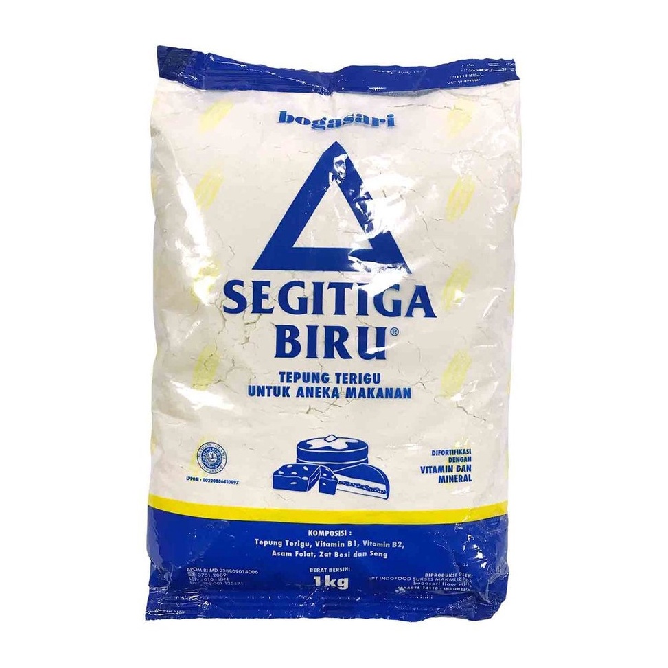 

HEHHE Tepung Terigu Segitiga Biru 1kg ➭Model Baru