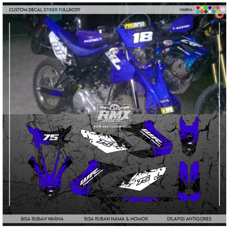 DECAL WR 155 R FULLBODY (002) DEKAL STIKER WR155 BIRU HITAM, MERAH, KUNING, HIJAU, BIRU TUA/MUDA, EM
